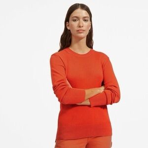 Everlane  The Soft Cotton Crewneck Sweater Burnt Orange Small